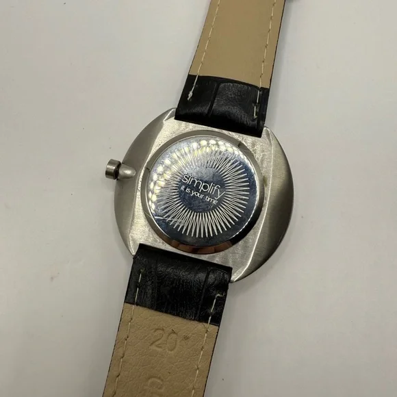 Simplify Black Band Unisex 1000 Series Silver Steel Case Watch (New Battery) - Picture 8 of 11